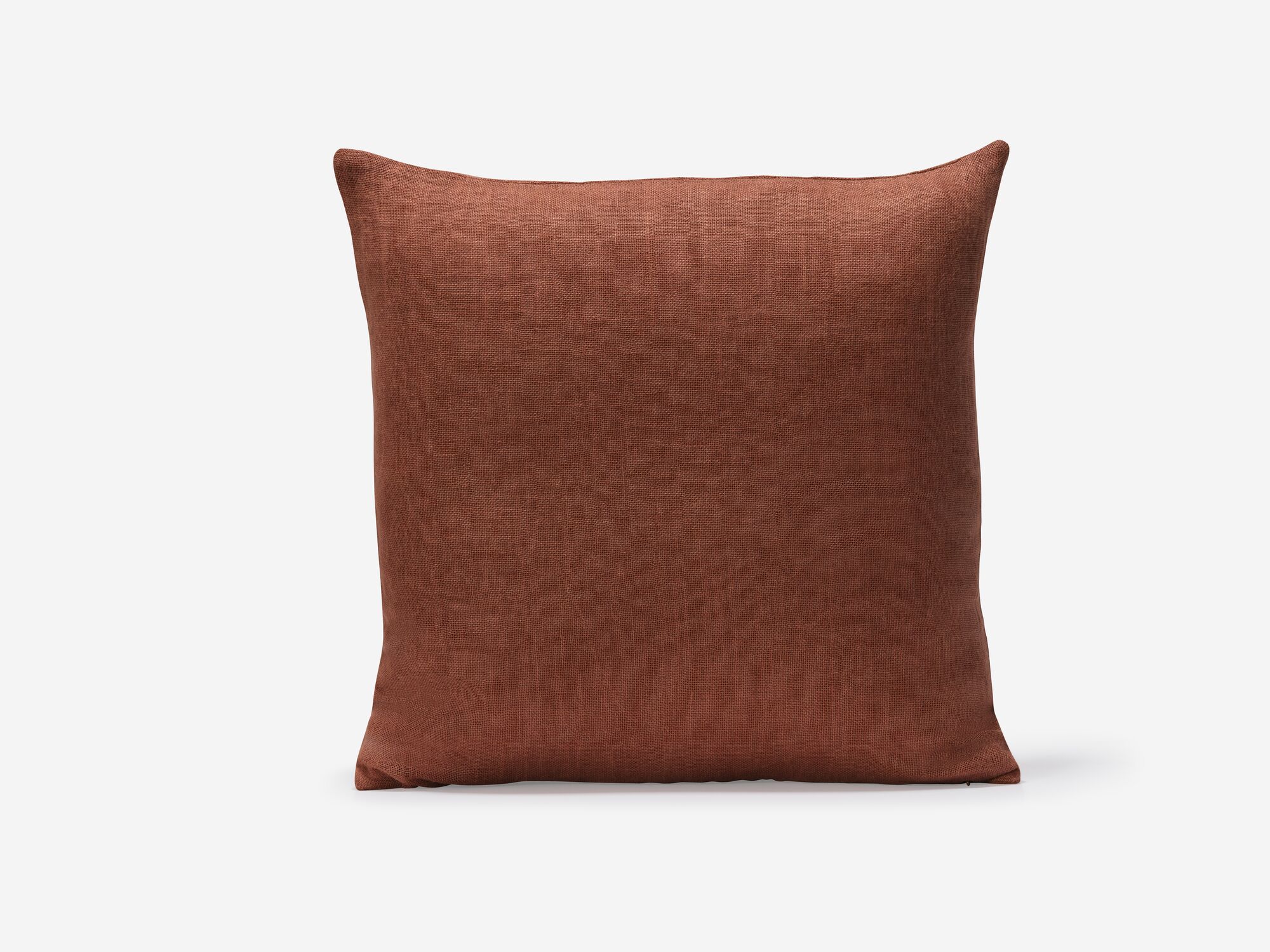 Red linen throw pillow front view